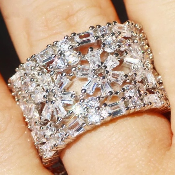 💍NEW 925 STERLING SILVER 18 CT DIAMOND RING - Picture 5 of 6